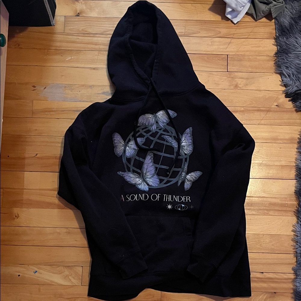 Ardene Black Hoodie with Butterfly Design